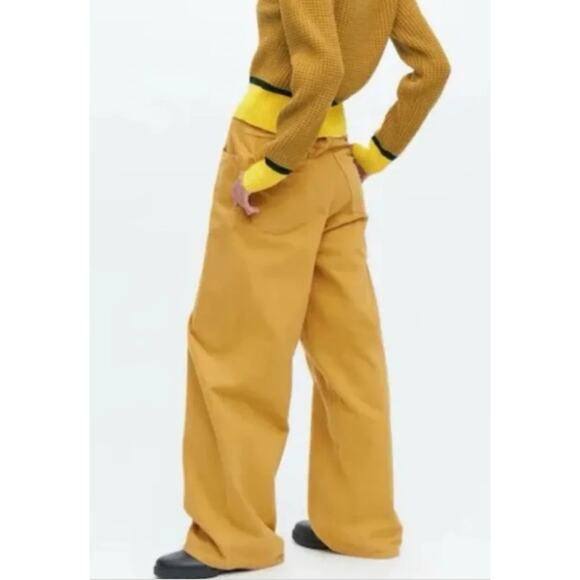 MARNI x UNIQLO Denim - Marni x Uniqlo Wide Leg Pants Mustard Yellow 27x31 Oversized Contemporary Artsy